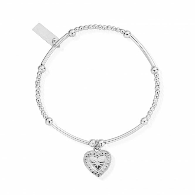 ChloBo Cute Mini Star Heart Silver Bracelet SBCM004