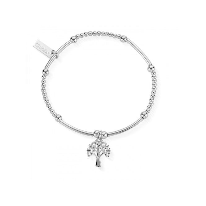 ChloBo Cute Mini Heart Tree Of Life Silver Bracelet SBCM690