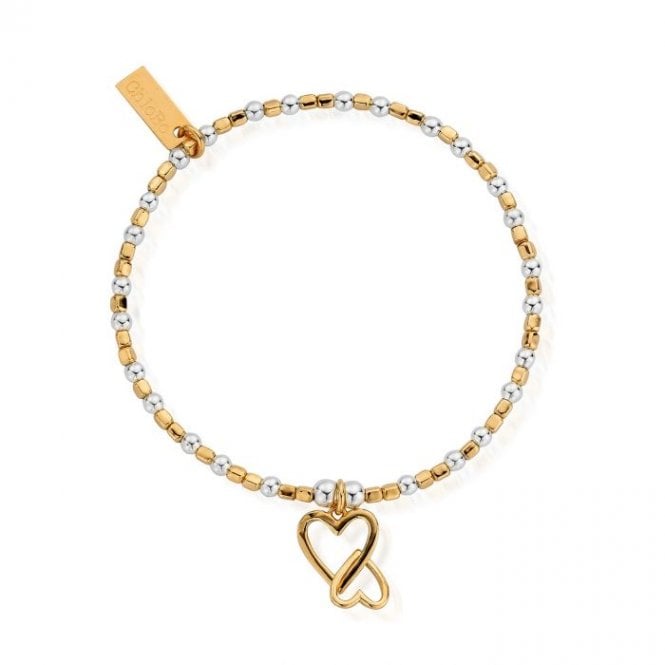 ChloBo Interlocking Love Heart Gold Bracelet GMBCFB1069