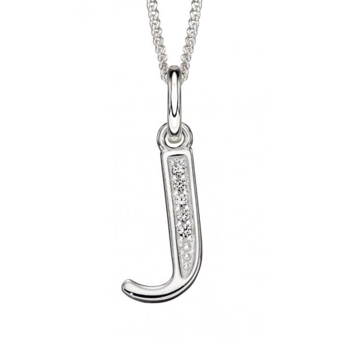 MCN Jewellery Sterling Silver Letter J Necklace P4732C