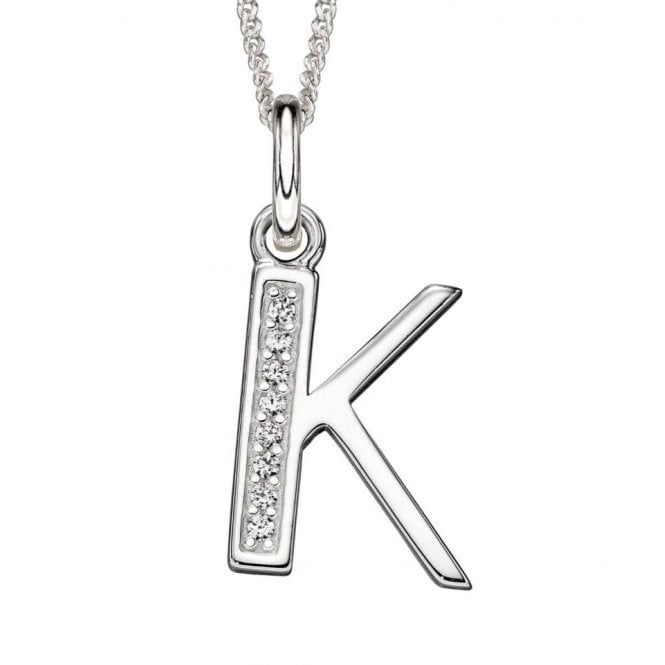 MCN Jewellery Sterling Silver Letter K Necklace P4733C