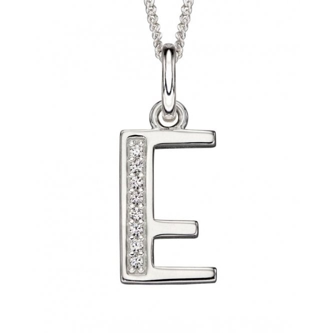 MCN Jewellery Sterling Silver Letter E Necklace P4727C