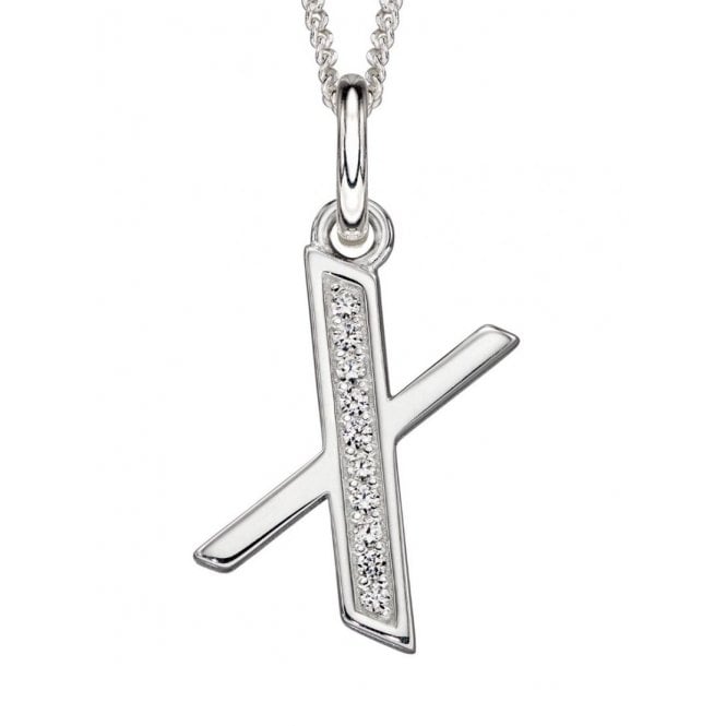 MCN Jewellery Sterling Silver Letter X Necklace P4746C