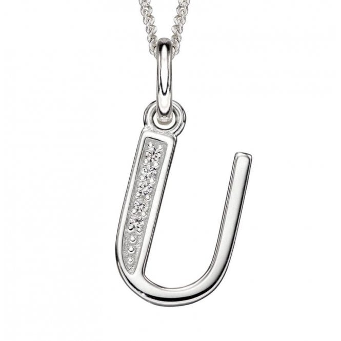 MCN Jewellery Sterling Silver Letter U Necklace P4743C