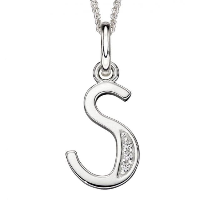 MCN Jewellery Sterling Silver Letter S Necklace P4741C