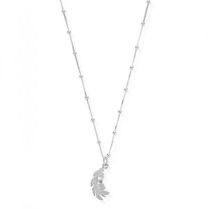 ChloBo Bobble Chain Heart In Feather Necklace SNBB596