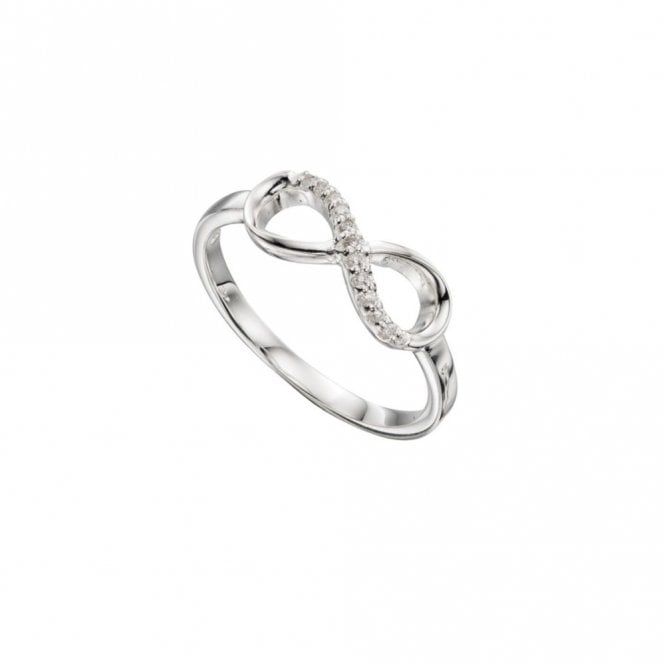 MCN Jewellery Clear Cubic Zirconia Pave Infinity Ring R3383C