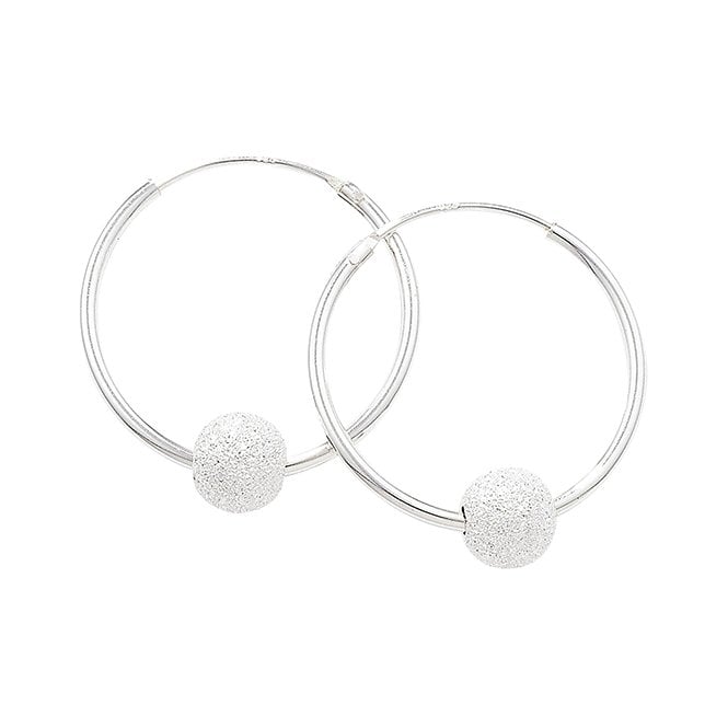 MCN Jewellery Sterling Silver Sleeper Earrings with Ball SE651A