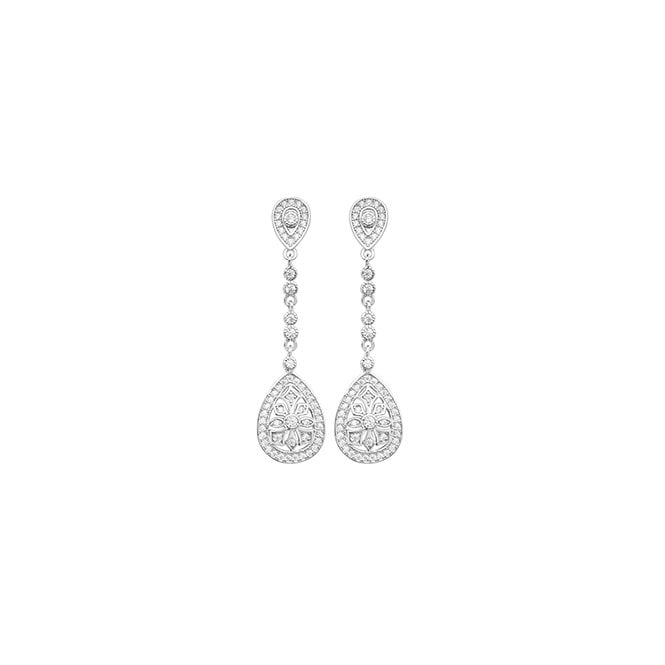 MCN Jewellery Long CZ Tear Drop Earrings SE161C