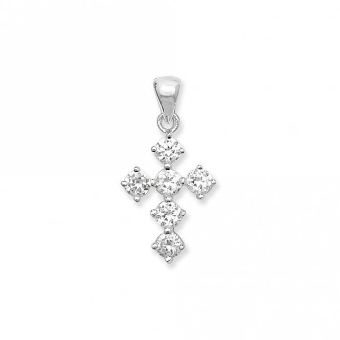 MCN Jewellery Sterling Silver Zirconia Set Cross Pendant SP721B