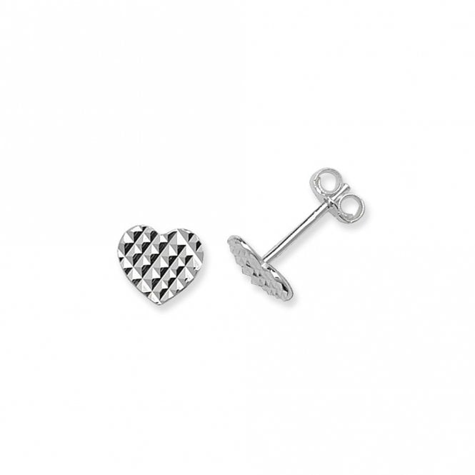 MCN Jewellery Diamond Cut Heart Studs SE490A