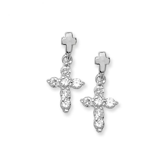 MCN Jewellery CZ Cross Earrings SE533B