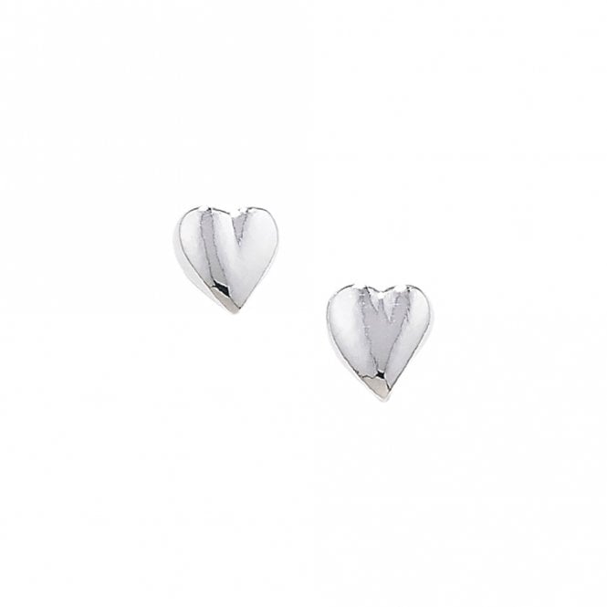 MCN Jewellery Plain Silver Heart Studs SE0049