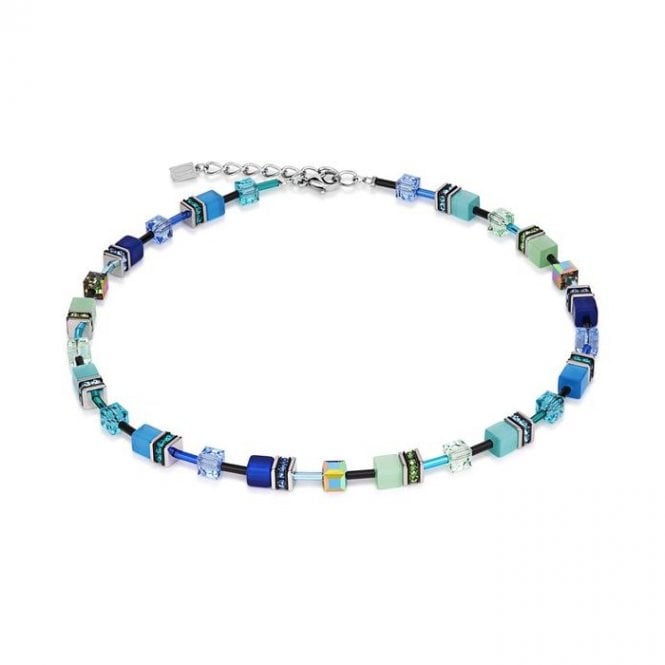 Coeur de Lion Geocube Blue Green Necklace 2838100705