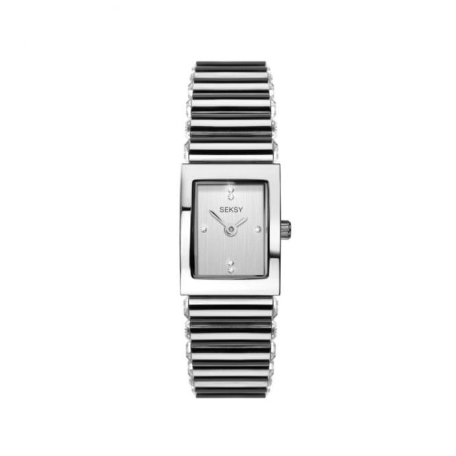 Seksy Edge® Silver Coloured Stone Set Bracelet Watch 2864