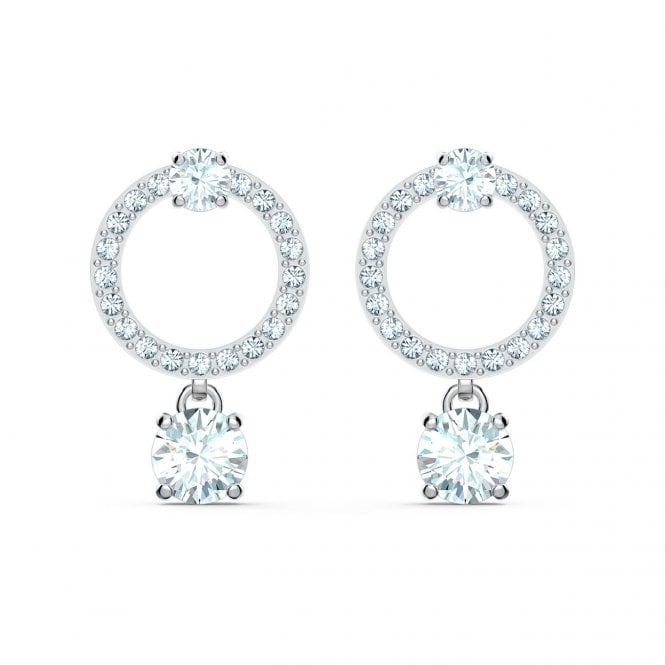 Swarovski Constella Rhodium Plated Hoop Earrings 5563278