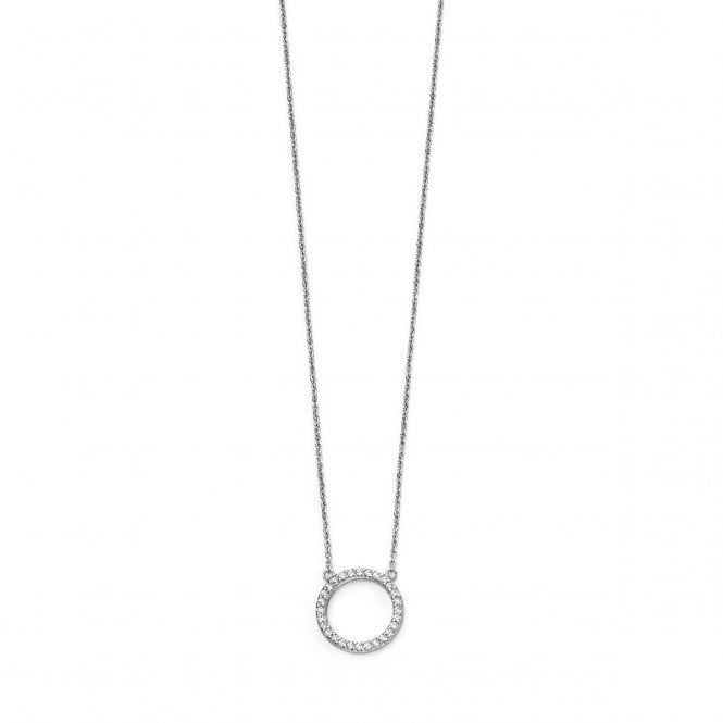 MCN Jewellery Open Disc Pave Necklace N4216C