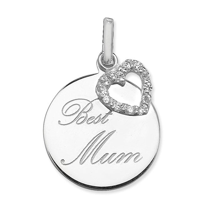 MCN Jewellery Cubic Zirconia Best Mum Pendant SP668B