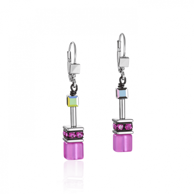 Coeur de Lion Geocube Pink Earrings 2838201520