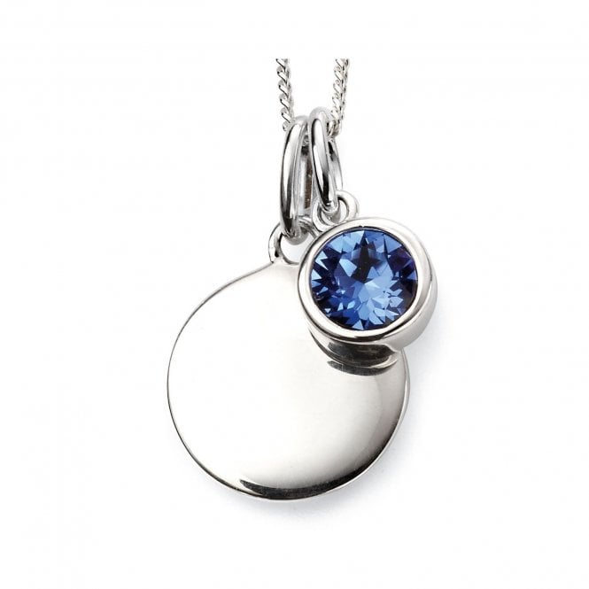 MCN Jewellery Beginnings September Birthstone Engravable Disc Necklace P4598