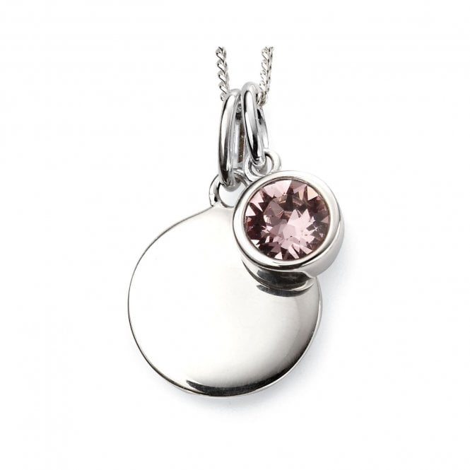 MCN Jewellery Beginnings June Birthstone Engravable Disc Necklace P4595