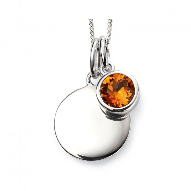 MCN Jewellery Beginnings November Birthstone Engravable Disc Necklace P4600