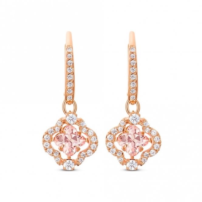 Swarovski Una Pink Clover Pierced Earrings 5516477