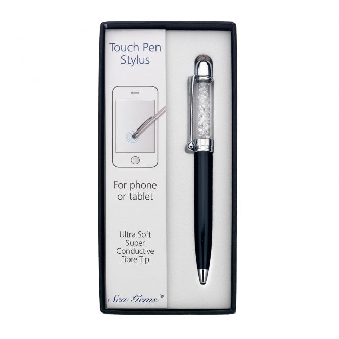 Sea Gems Black Crystal Stylus Pen 1041