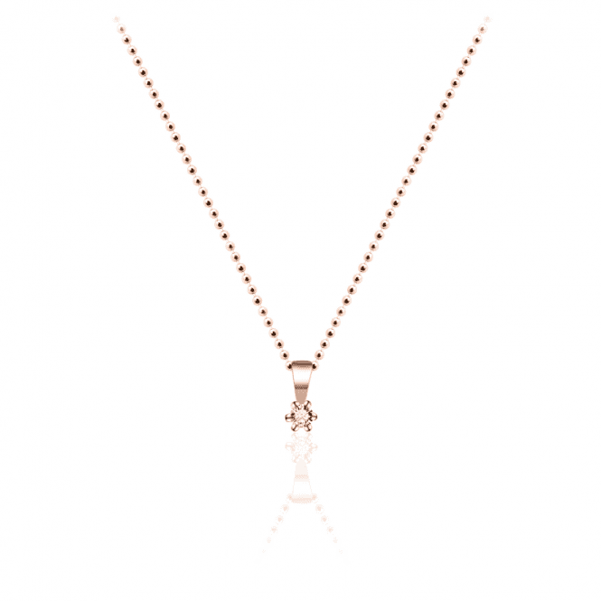 MCN Jewellery Rose Plated Cubic Zirconia Pendant