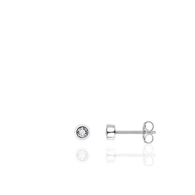 MCN Jewellery Silver Round Cubic Zirconia Stud Earrings