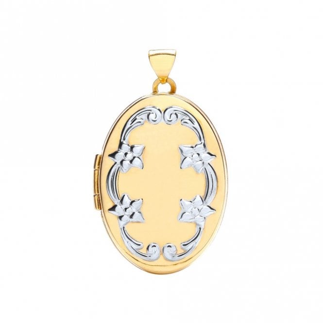 MCN Fine Jewellery 9ct Gold Oval Floral Locket