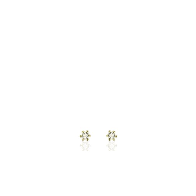 MCN Jewellery Yellow Gold Plated Cubic Zirconia Stud Earrings