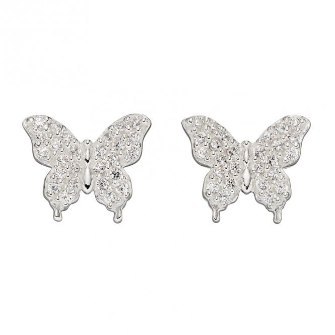 MCN Jewellery Cubic Zirconia Butterfly Stud Earrings E5927C