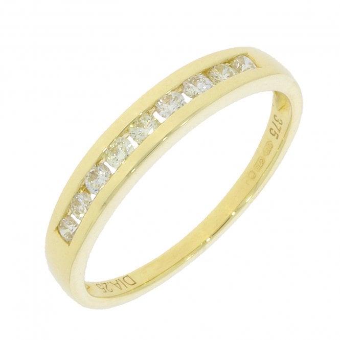 MCN Fine Jewellery 9CT Yellow Gold Channel Set Diamond Ring