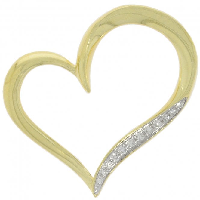 MCN Fine Jewellery 9CT Yellow Gold Diamond Set Open Heart Pendant