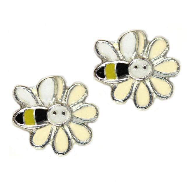 MCN Jewellery Bee and Flower Childs Stud Earring in Sterling Silver BP9596
