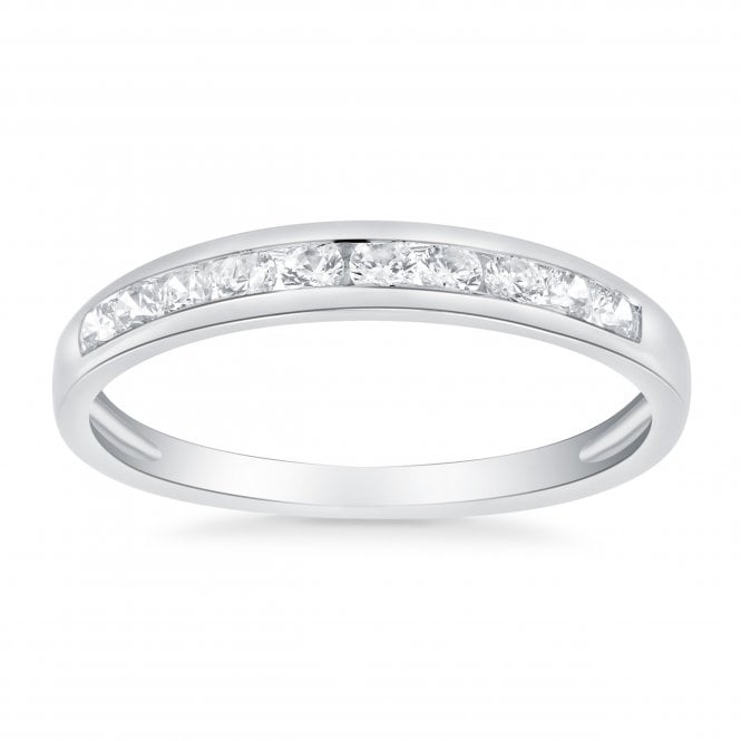 MCN Fine Jewellery 9CT White Gold 10 Stone Channel Set Eternity Ring