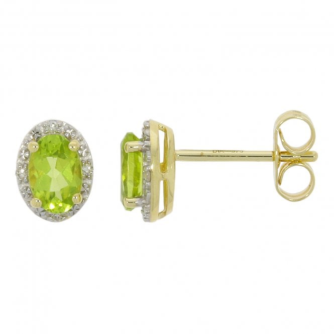 MCN Fine Jewellery Oval Peridot & Diamond Stud Earrings