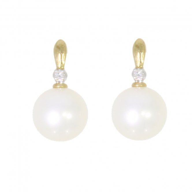 MCN Fine Jewellery Freshwater Pearl & Diamond Stud Earrings