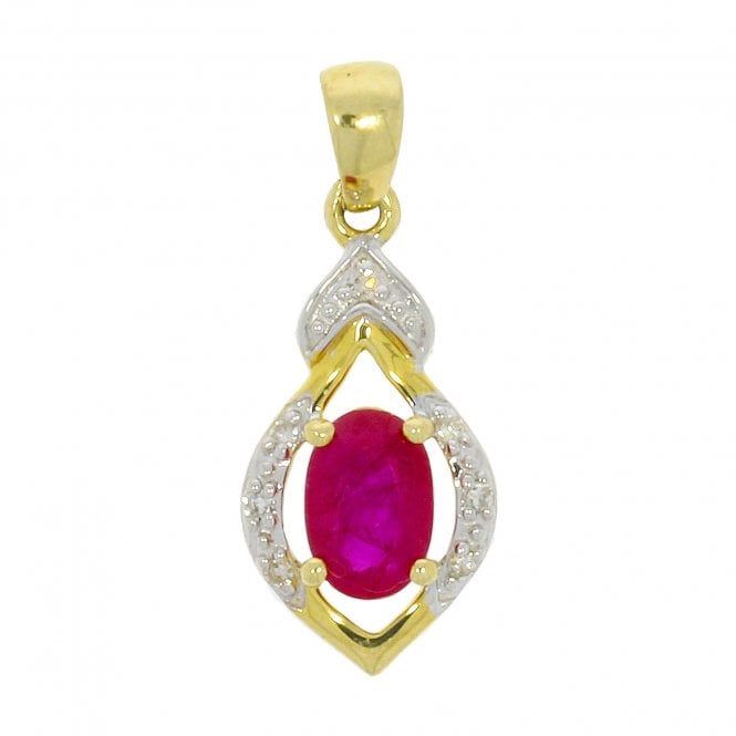 MCN Fine Jewellery Oval Ruby & Diamond Pendant