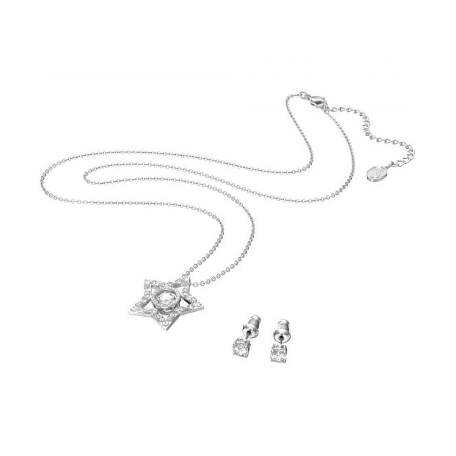 Swarovski White Rhodium Plated Stella Set 5622729