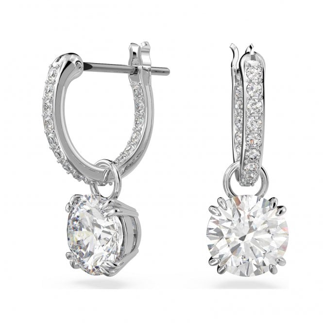 Swarovski Stilla Rhodium Plated Drop Earrings 5636717