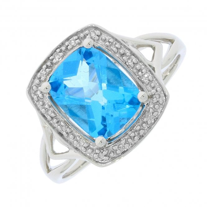 MCN Jewellery MCN Fine Jewellery Blue Topaz Diamond Ring 86057