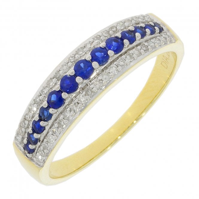MCN Fine Jewellery Sapphire and Diamond Row Band Ring 86639