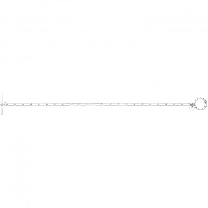 MCN Jewellery Silver Rhodium Plated T-Bar Paperclip Bracelet