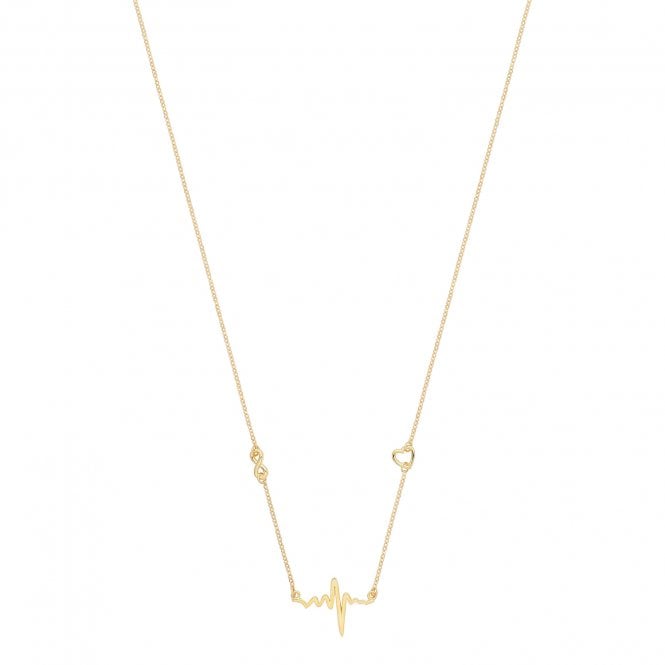 MCN Jewellery Gold Plated Heartbeat Necklace G3393GP