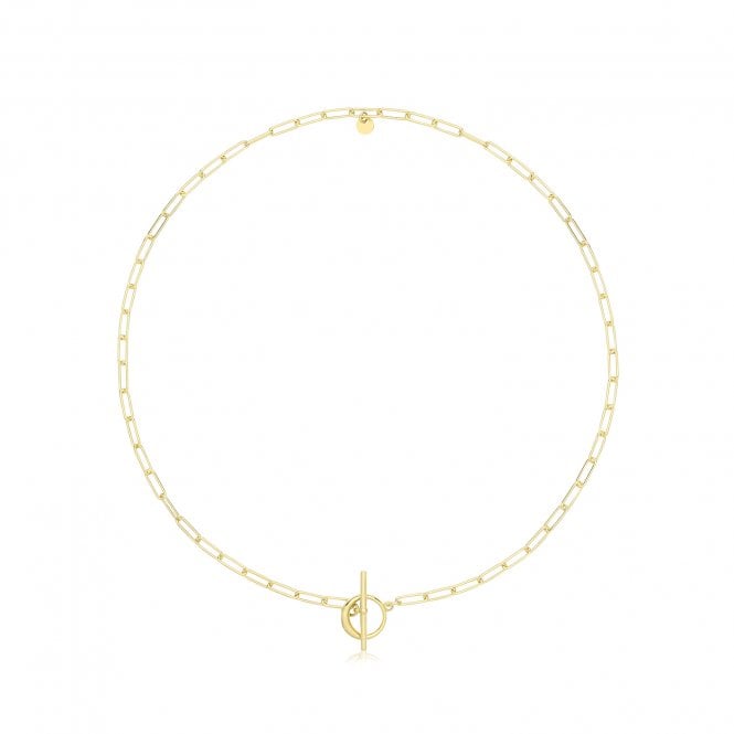 MCN Jewellery Gold Plated Paperclip Necklace G3401GP