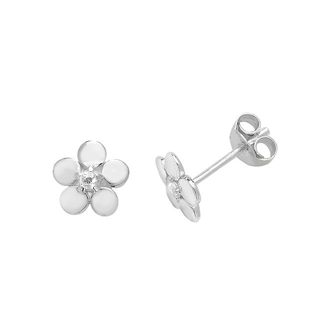 MCN Jewellery Cubic Zirconia Set Flower Stud Earrings G51053