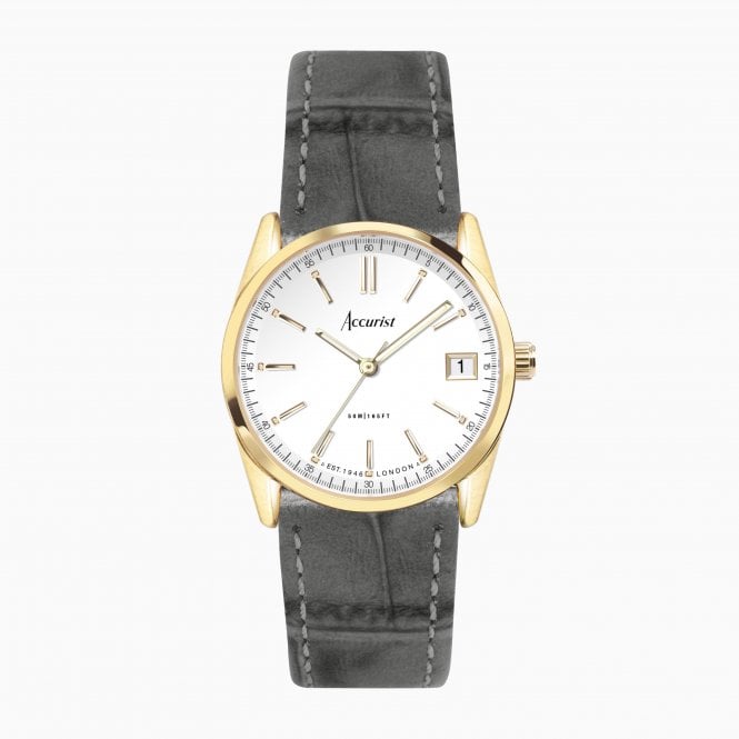 Accurist Watches Accurist Everyday Ladies Grey Leather Watch 74000