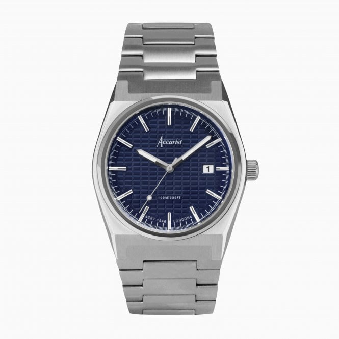 Accurist Watches Accurist Stainless Steel Blue Dial Mens Watch 70019